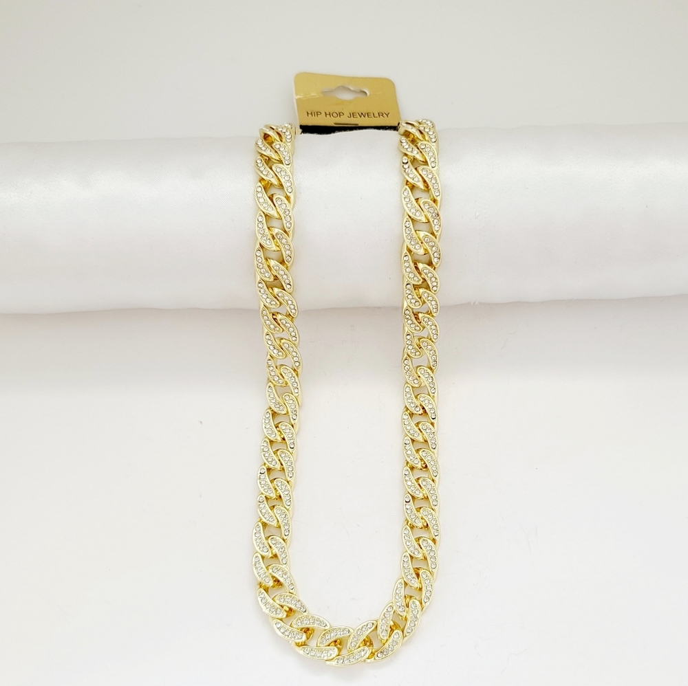 14K Gold plated hip hop bling bling necklace. New - Picture 6 of 6
